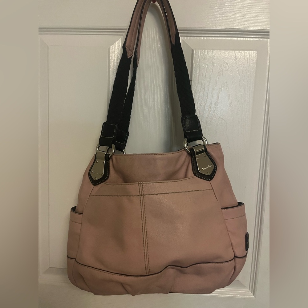 Tignanello Blush Hobo with Black Braided Straps